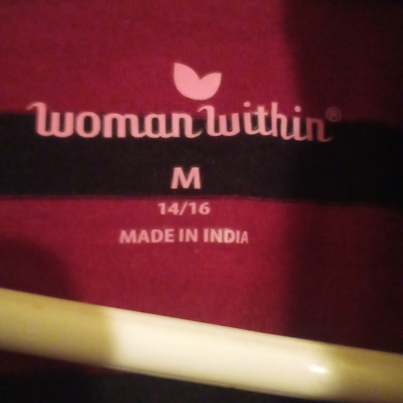 WOMAN within black /magenta. Long sleeve shirt medium (14/16) A-14 - Picture 2 of 7